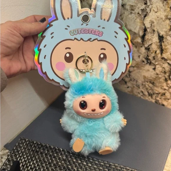 NWT Cutester Blue Ombre Fuzzy Plush Keychain by - Picture 5 of 6